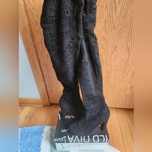 Wild Diva black thigh high boots 7